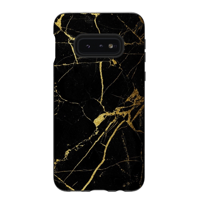 Galaxy S10e StrongFit  Black-Gold Marble Impress by ''CVogiatzi.