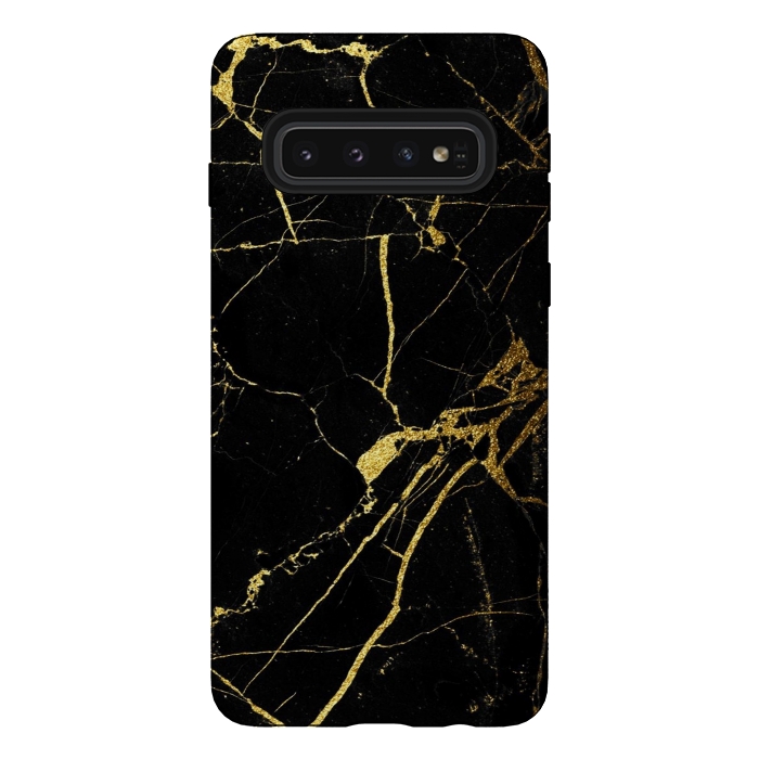 Galaxy S10 StrongFit  Black-Gold Marble Impress by ''CVogiatzi.
