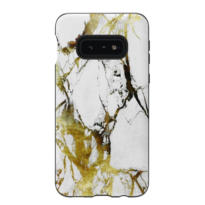 Galaxy S10e StrongFit Gold-White Marble Impress by ''CVogiatzi.