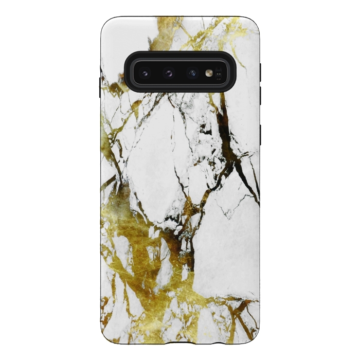 Galaxy S10 StrongFit Gold-White Marble Impress by ''CVogiatzi.