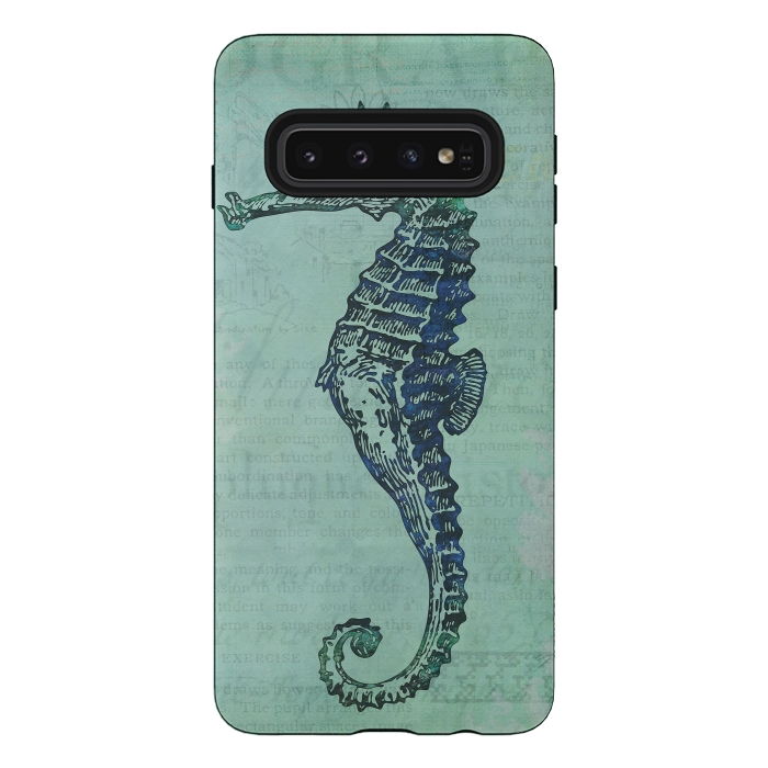 Galaxy S10 StrongFit Vintage Seahorse 2 by Andrea Haase