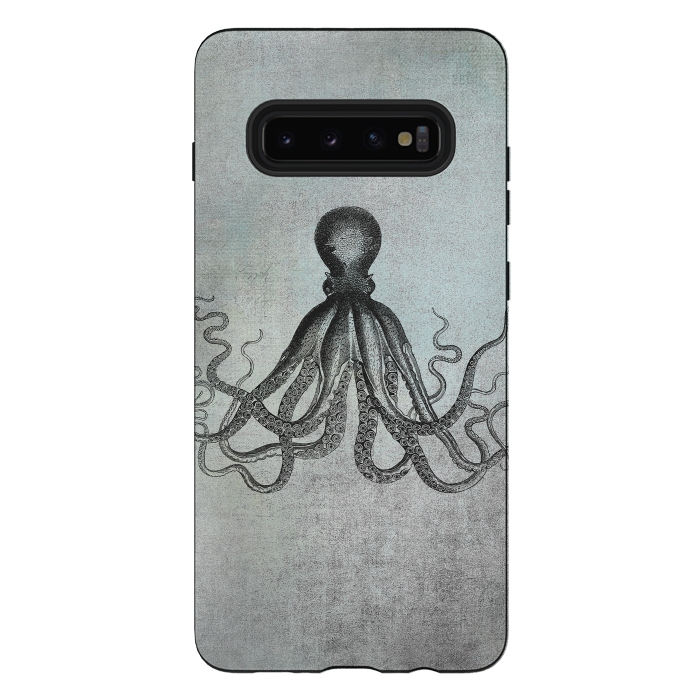Galaxy S10 plus StrongFit Octopus Vintage Art by Andrea Haase