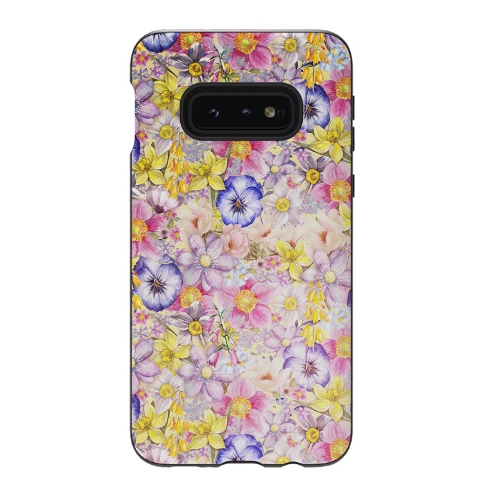 Galaxy S10e StrongFit Lovely Spring Pansy Pattern by  Utart