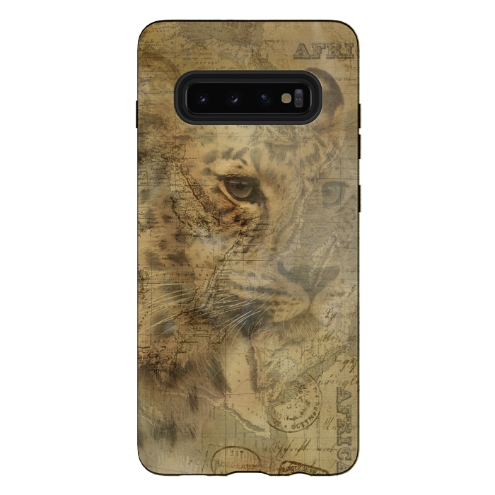 Galaxy S10 plus StrongFit Cheetah Vintage Style by Andrea Haase