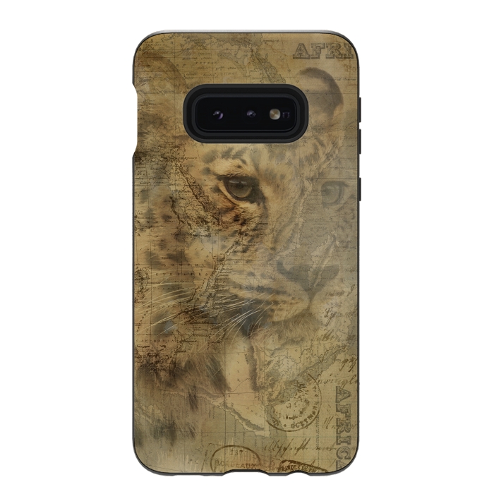 Galaxy S10e StrongFit Cheetah Vintage Style by Andrea Haase