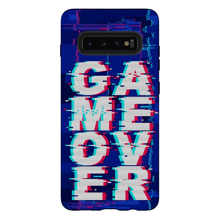Galaxy S10 plus StrongFit Game Over Glitch Text Distorted by BluedarkArt