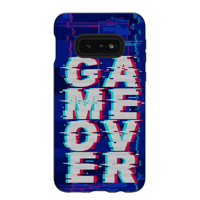 Galaxy S10e StrongFit Game Over Glitch Text Distorted by BluedarkArt
