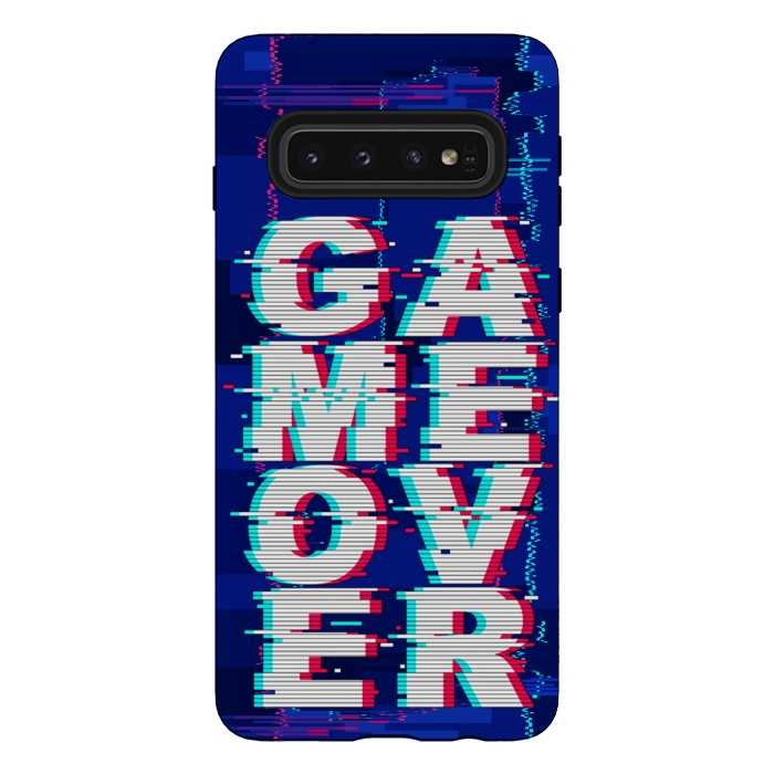 Galaxy S10 StrongFit Game Over Glitch Text Distorted by BluedarkArt