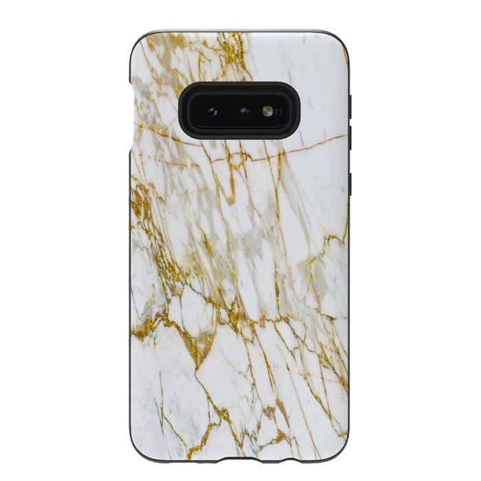 Galaxy S10e StrongFit white gold marble by haroulita