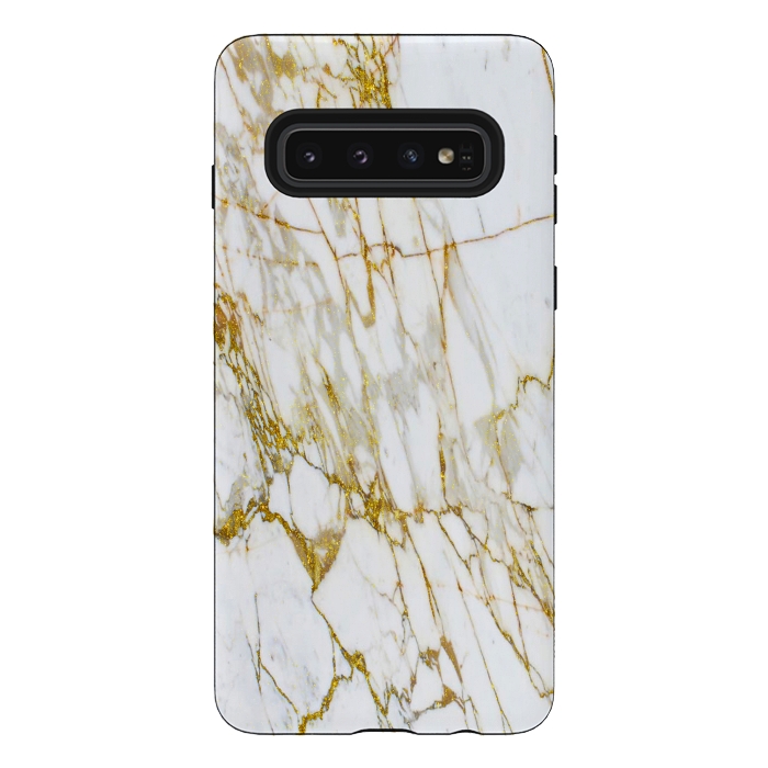 Galaxy S10 StrongFit white gold marble by haroulita