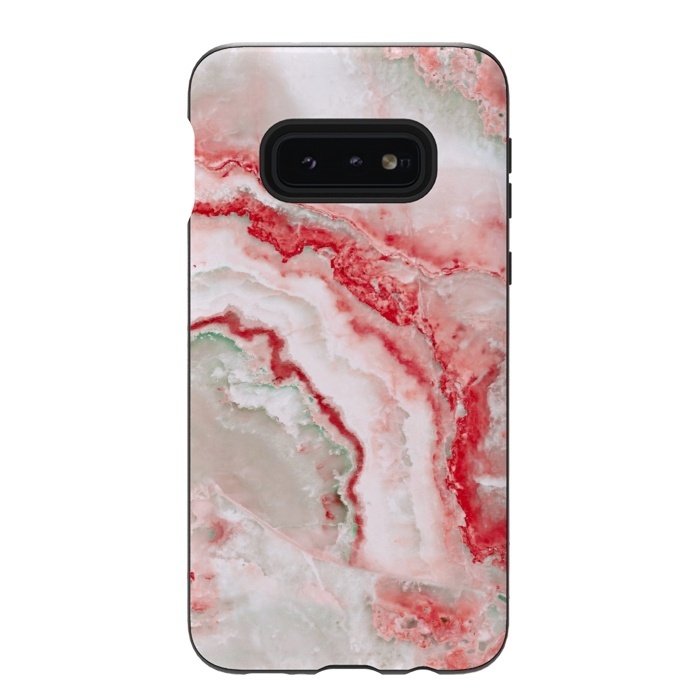 Galaxy S10e StrongFit Coral Red Veined Agate by  Utart