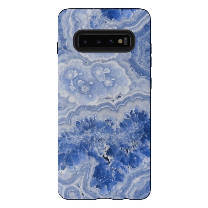 Galaxy S10 plus StrongFit Light Blue Chrystal Agate by  Utart