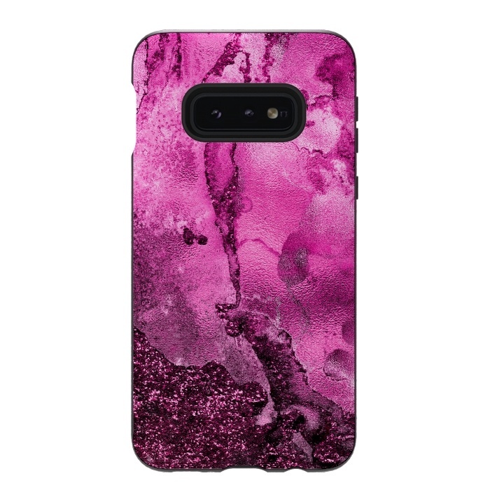 Galaxy S10e StrongFit Purple and Pink Glittering Ink Marble by  Utart