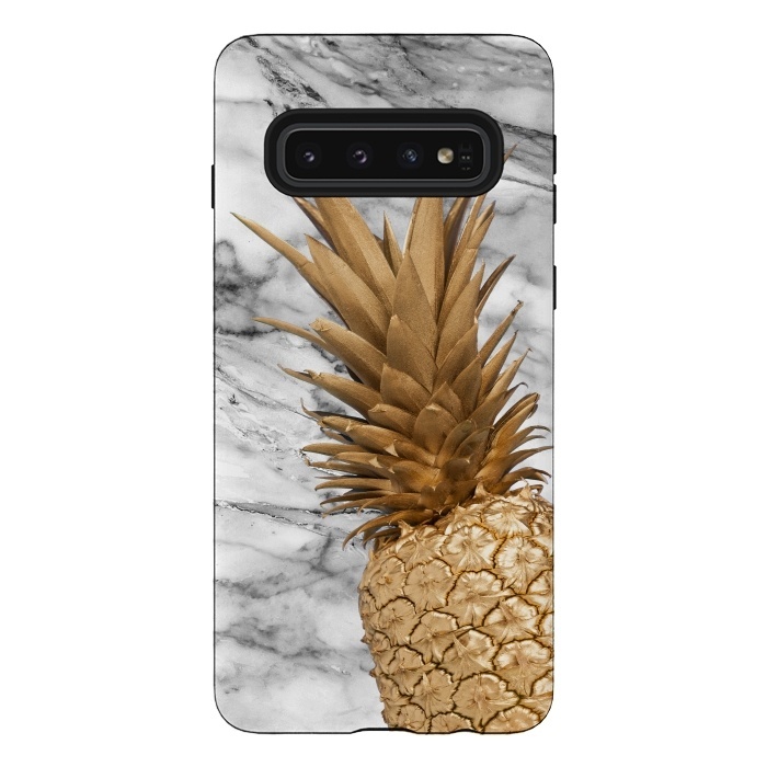 Galaxy S10 StrongFit Gold Pineapple on Marble by  Utart