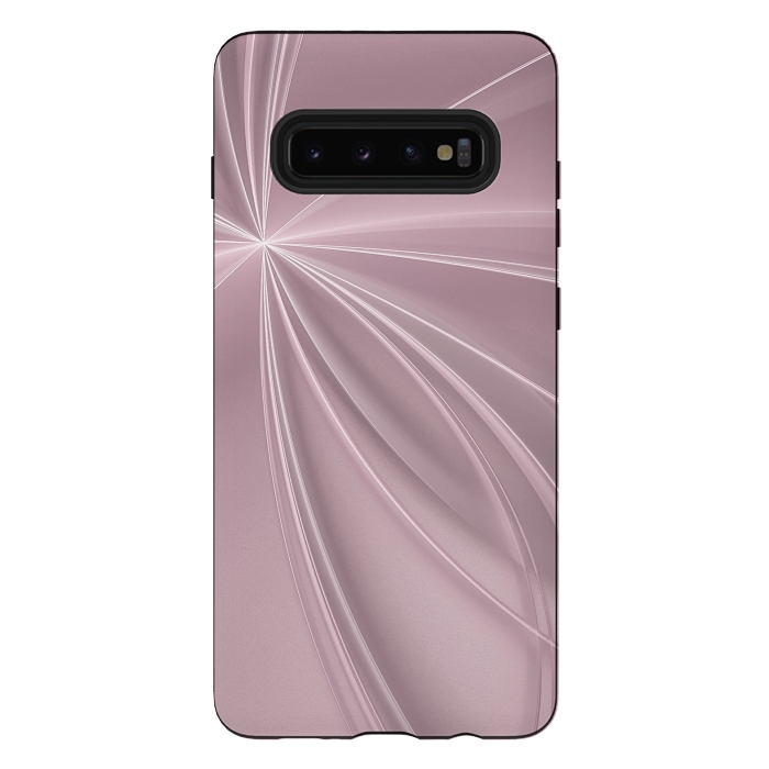 Galaxy S10 plus StrongFit Fractal Light Rays Soft Pink by Andrea Haase