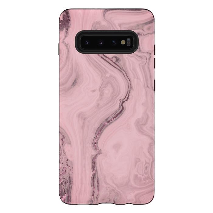 Galaxy S10 plus StrongFit Glamorous Marble Pink 2 by Andrea Haase