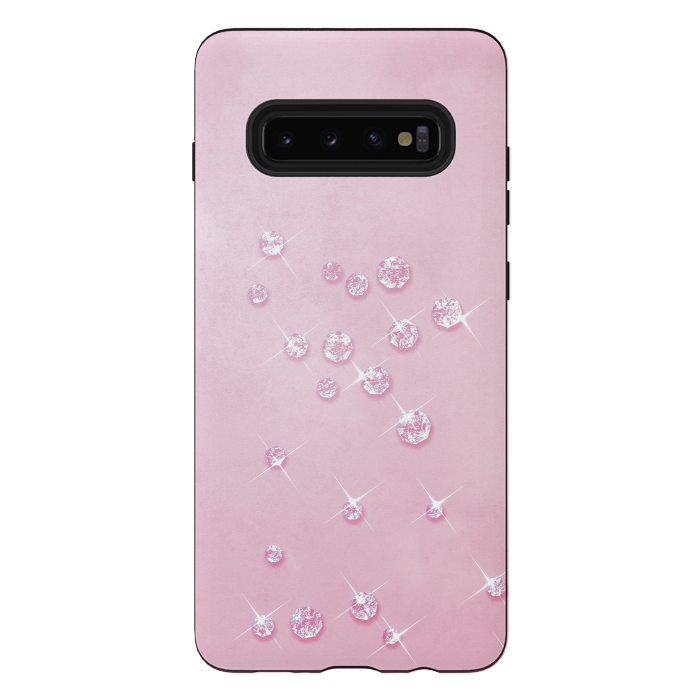 Galaxy S10 plus StrongFit Sparkling Pink Rhinestones by Andrea Haase