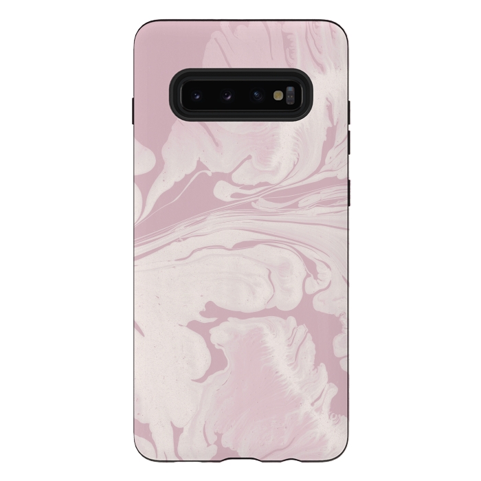 Galaxy S10 plus StrongFit Pink Marbled Wet Paint 2 by Andrea Haase