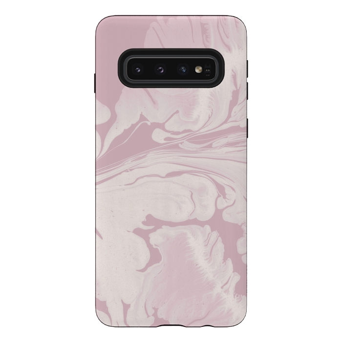 Galaxy S10 StrongFit Pink Marbled Wet Paint 2 by Andrea Haase
