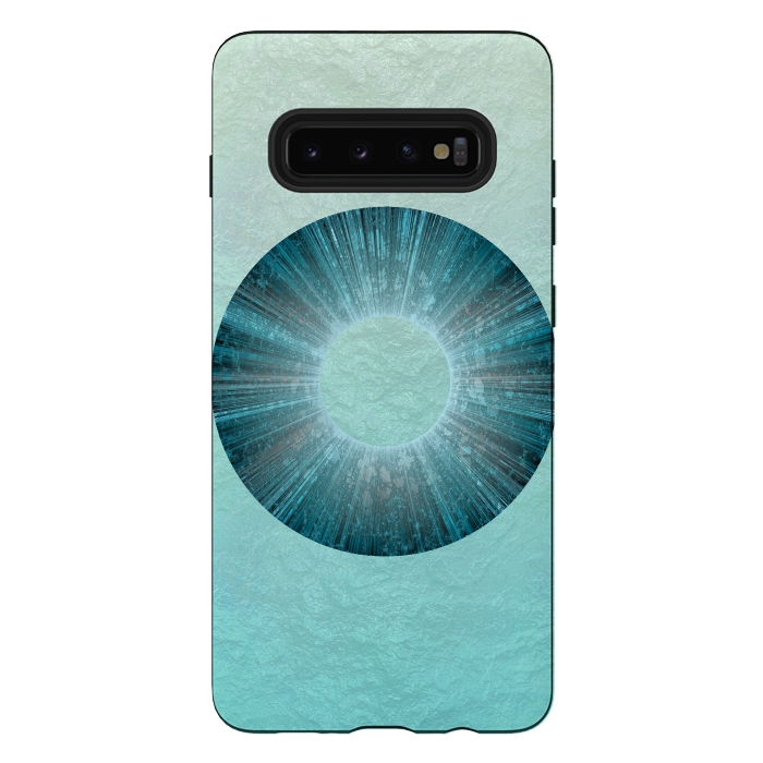 Galaxy S10 plus StrongFit Turquoise Alien Iris 2 by Andrea Haase