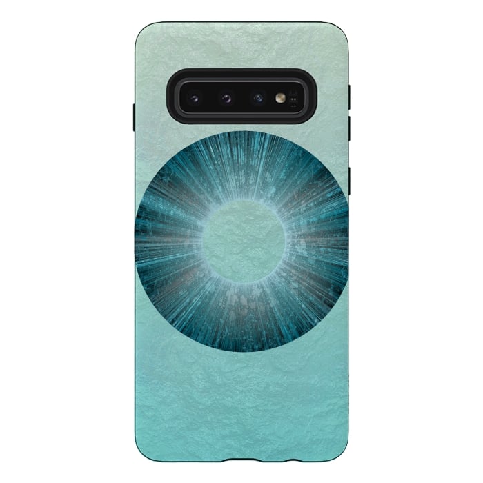 Galaxy S10 StrongFit Turquoise Alien Iris 2 by Andrea Haase