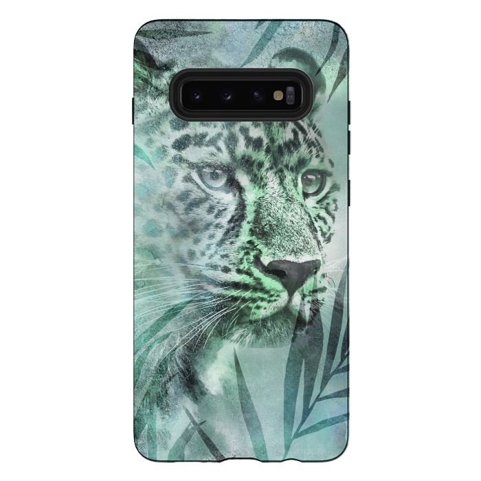 Galaxy S10 plus StrongFit Cheetah Green Jungle 2 by Andrea Haase