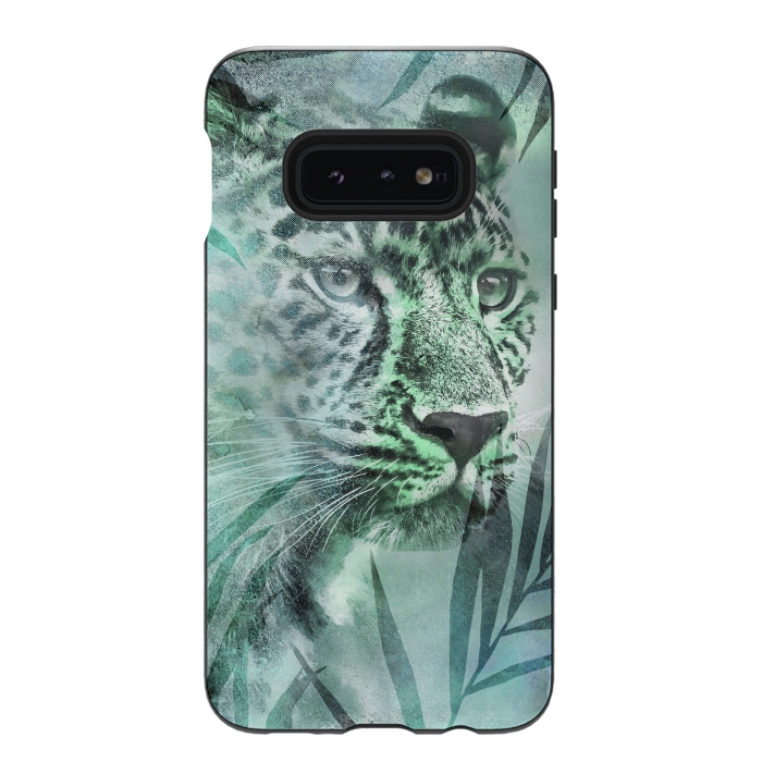 Galaxy S10e StrongFit Cheetah Green Jungle 2 by Andrea Haase