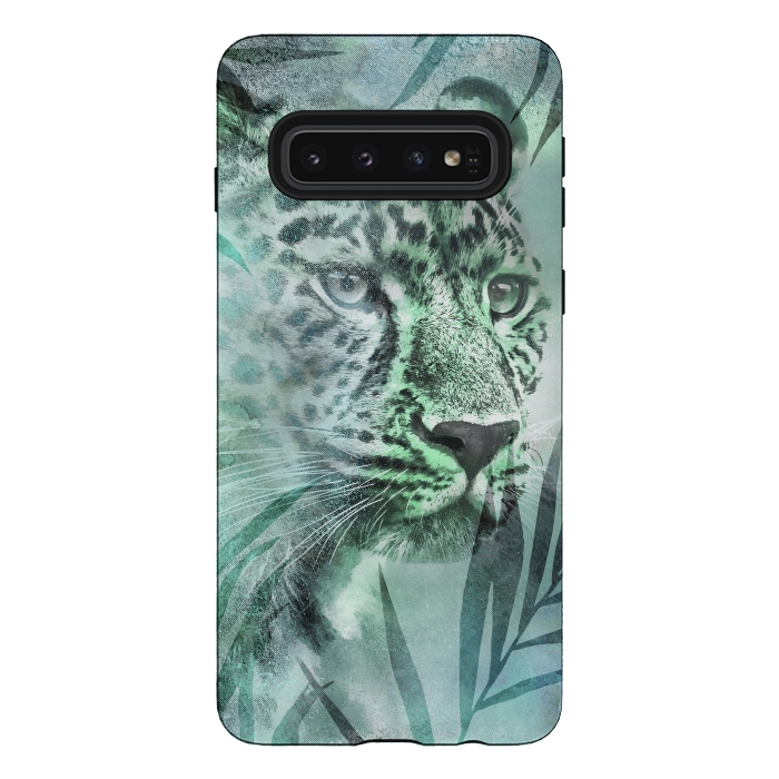 Galaxy S10 StrongFit Cheetah Green Jungle 2 by Andrea Haase