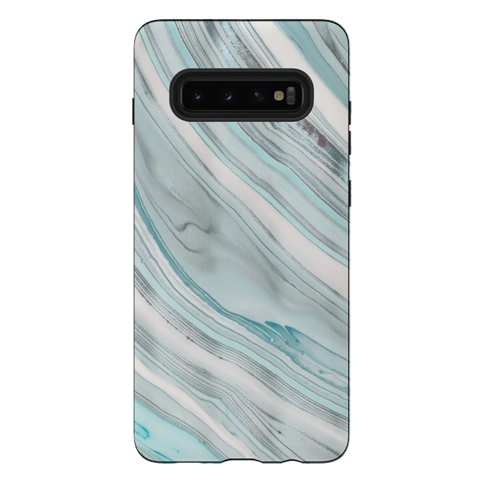 Galaxy S10 plus StrongFit Teal Marble Elegance 2 by Andrea Haase