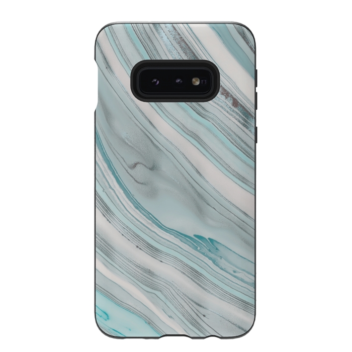 Galaxy S10e StrongFit Teal Marble Elegance 2 by Andrea Haase