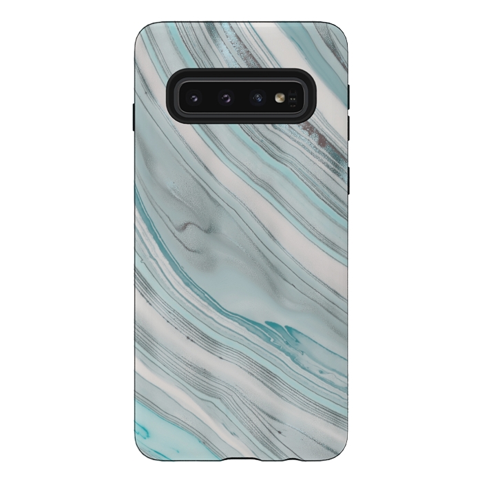 Galaxy S10 StrongFit Teal Marble Elegance 2 by Andrea Haase