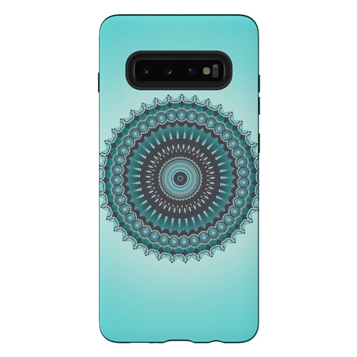 Galaxy S10 plus StrongFit Mandala Turquoise 2 by Andrea Haase