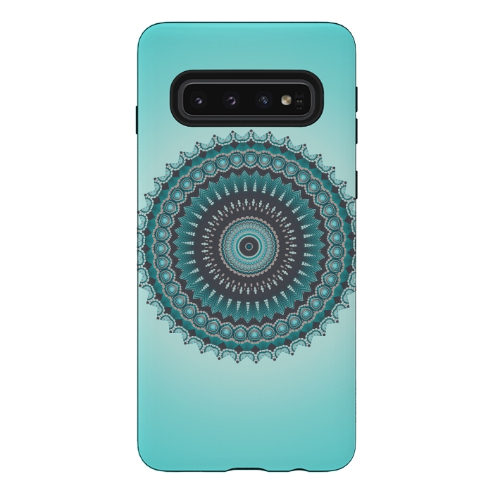 Galaxy S10 StrongFit Mandala Turquoise 2 by Andrea Haase