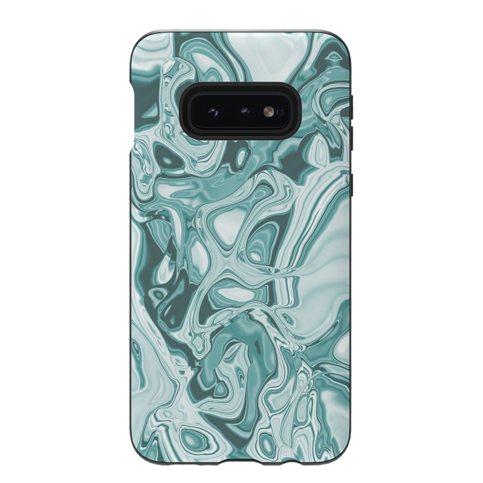 Galaxy S10e StrongFit Faux Marble Teal Green 2 by Andrea Haase