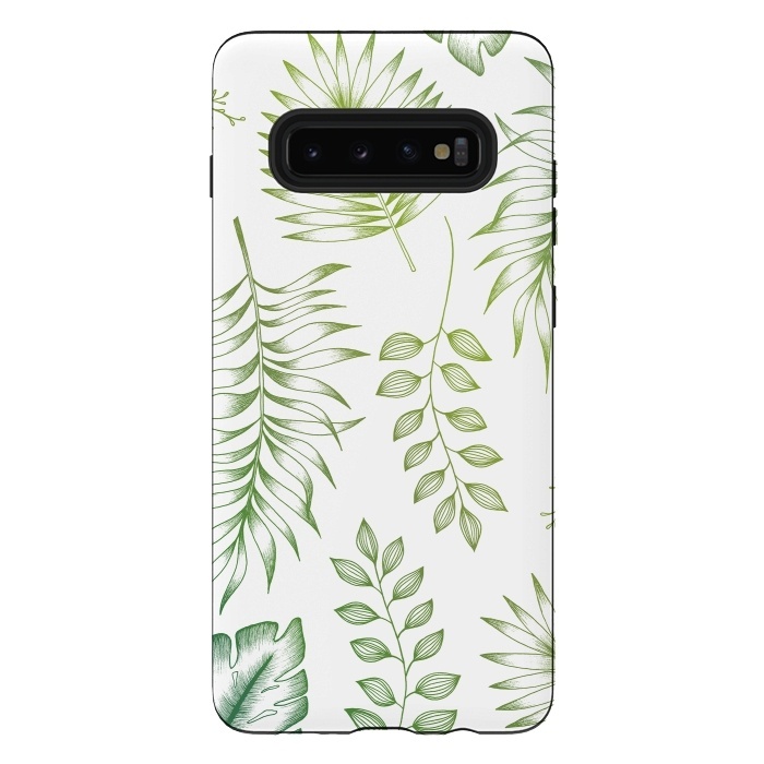 Galaxy S10 plus StrongFit Tropical Leaves by Barlena