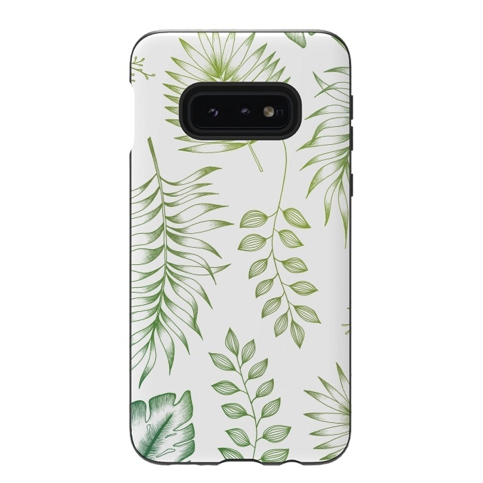 Galaxy S10e StrongFit Tropical Leaves by Barlena
