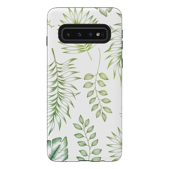 Galaxy S10 StrongFit Tropical Leaves by Barlena