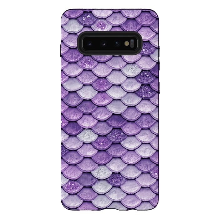 Galaxy S10 plus StrongFit Purple Metal Glitter Mermaid Scales by  Utart