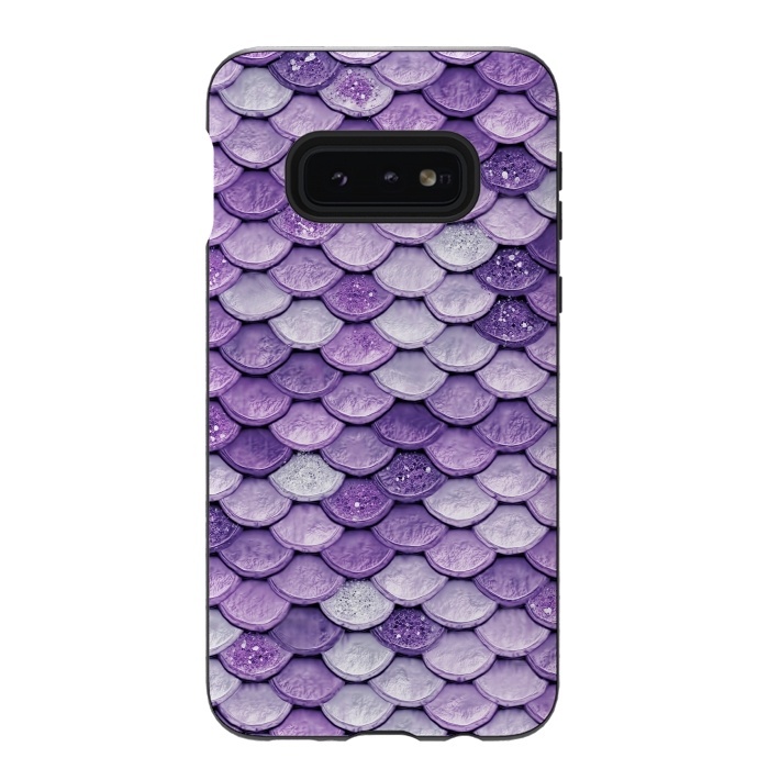 Galaxy S10e StrongFit Purple Metal Glitter Mermaid Scales by  Utart