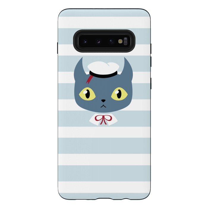 Galaxy S10 plus StrongFit Sailor cat by Laura Nagel