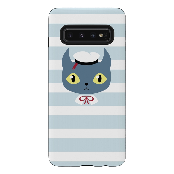 Galaxy S10 StrongFit Sailor cat by Laura Nagel