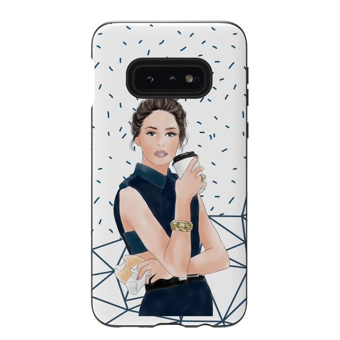 Galaxy S10e StrongFit Fashion Girl with Coffee by DaDo ART