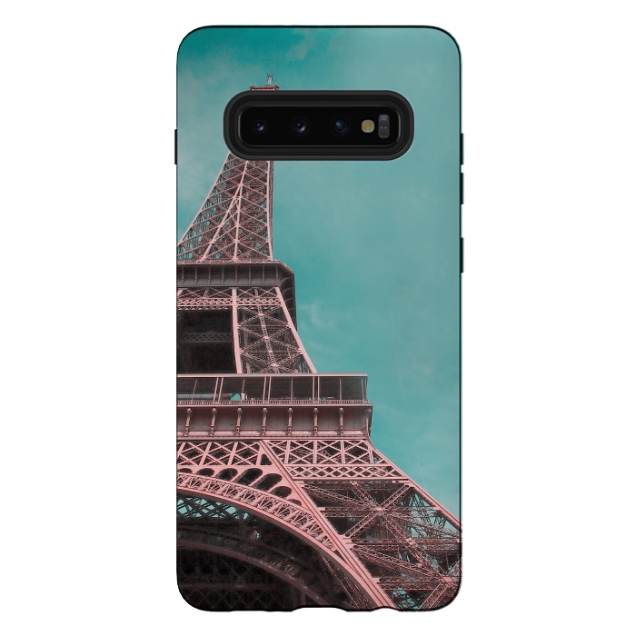 Galaxy S10 plus StrongFit Pink Paris Eiffeltower by Andrea Haase