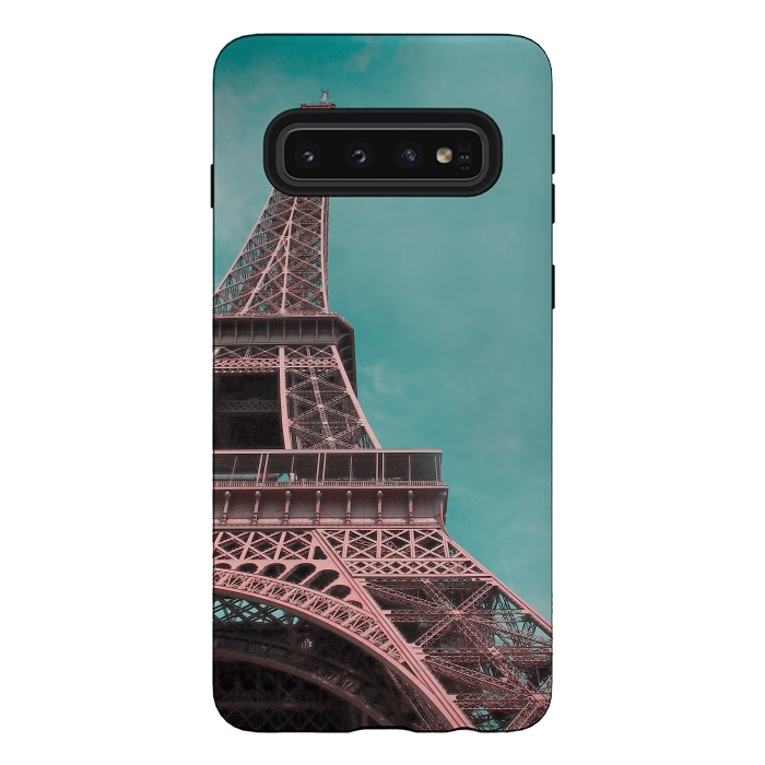 Galaxy S10 StrongFit Pink Paris Eiffeltower by Andrea Haase