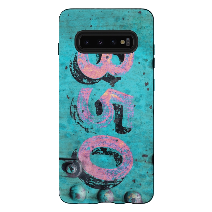 Galaxy S10 plus StrongFit Number 850 Spray Paint Grunge by Andrea Haase