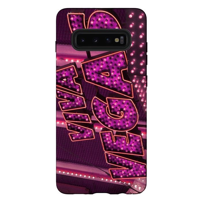 Galaxy S10 plus StrongFit Pink Las Vegas Neon Sign by Andrea Haase