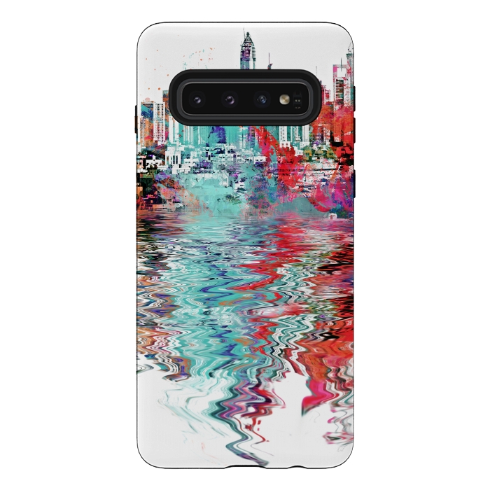 Galaxy S10 StrongFit Surreal City Skyline by Andrea Haase