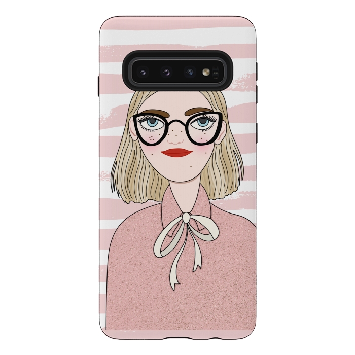 Galaxy S10 StrongFit Cute Pink Fashion Girl by DaDo ART