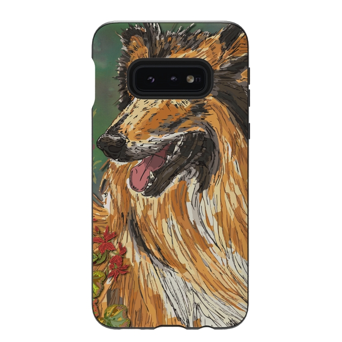 Galaxy S10e StrongFit Rough Collie (Summer) by Lotti Brown