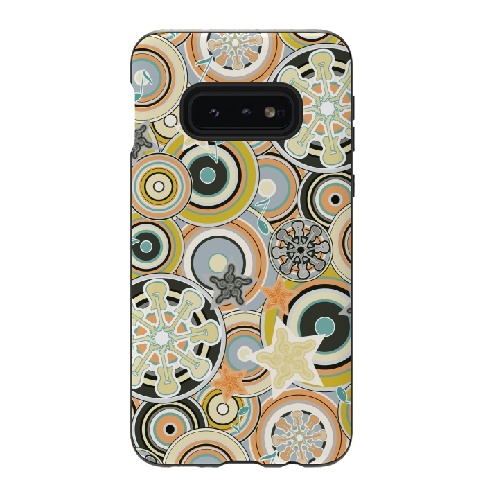 Galaxy S10e StrongFit Glam Boho Rock in Navy and Green by Paula Ohreen